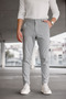 Men's Gray Slim Fit Fabric Trousers - 2