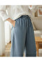 Wide Leg Jeans with Elastic Waist and Lace Detail - 2