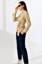 Satin Double Breasted Collar Side Tie Shirt Blouse - 2