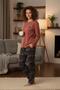 Women's Long Sleeve Pajama Set Brown - 2
