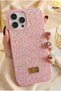 iPhone 11 Pro Max Case with Velvet Diamond Inside (Remove Gelatin) Design, Pink Stone Sparkling Diamond Silicone Cover - 4