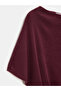 10838 Wool Blend Belted Boat Neck Sweater-Burgundy M. - 8
