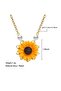 Sunflower Pendant Necklace with Pearl Accents Yellow - 2