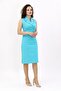 Collared Sleeveless Buttoned Dress-turquoise - 5