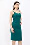 Strap Slit Dress -green - 2