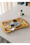 6 Pieces Gold Ribbon Coffee Serving Tray Gold (Plastic) Butterfly - 4