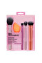 Everyday Essentials Makeup Brush Set, Makeup Sponge + 4 Brushes, Multicolor