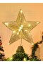 Rustic Metal Star Christmas Tree Topper with Warm LED Lights