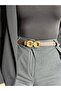 Knack Interlocking Ring Patterned Women's Gold Buckle Belt Coat Belt Dress Belt Trouser Belt - 2