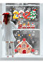 2026 New Year Glass Ornaments - Cookie House and Train Themed - Double Sided Sticker 75X29