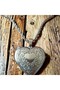 Women's Steel Clad Heart Necklace Steel Chain Photo Insertable Necklace with Twisted Chain - 2