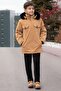 Mustard Snap Fastener Chest Pocketed Fur Lined Boys Hooded Coat 21351 - 2