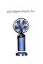 Digital Display Rechargeable Handheld Cooling Fan, 5 Speeds - Light Pink - 2