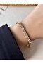 Waterway Zircon Stone Bracelet Stainless Steel Gold
