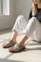 Albus Natural Cork Sole Genuine Leather Slippers - 5