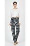 Winter Fleece Pocketless Plaid Pattern Elastic Waist Women's Pajama Bottoms