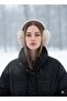 Plush Beige Ear Muffs Protect from Cold Foldable Stylish Ergonomic - 4