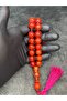Large Size Rope Tasseled High End Tightening Amber Prayer Beads - 3