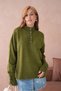 Women's Mock Neck Sleeves Button Detailed Soft Textured Fleece-Lined Knitwear Sweater