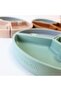 Vacuum Base Silicone Food Plate Puzzle - River Green / Powder Gray - 4