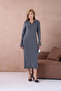 Women's Polo Neck Soft Textured Maxi Length Knit Dress - 7