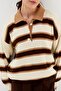 Polo neck knitwear sweater ecru - 2
