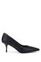 Women's Faux Leather Black Leather Heeled Shoes