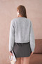 Women's Crew Neck Button Detailed Soft Textured Fleece-Lined Knitwear Jacket - 6