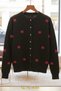 Women's Knitwear Cardigan Buttoned Crew Neck Short Bow Detail Cardigan - 3