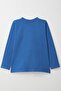 Boys' Long Sleeve T-Shirt Cool Lettering Emblem Pocket 4-8 Years Old, Cobalt Blue - 2