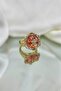 Pink and Zircon Stone Sirius Star Adjustable Round Gold Ring - 2