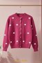 Women's Knitwear Cardigan Buttoned Crew Neck Short Bow Detail Cardigan - 6