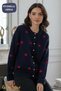 Women's Knitwear Cardigan Buttoned Crew Neck Short Bow Detail Cardigan - 2