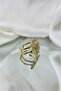 Star Detailed Zircon Stone Adjustable Gold Ring - 2