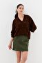 Suede mini skirt khaki - 2