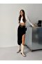 Women's Long Front Part Asymmetric Denim Skirt