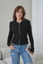 Women's Polo Neck Zipper Detailed Soft Textured Corded Fabric Knitwear Jacket - 4