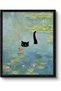 A4 Framed Vintage Fishing Cat II Canvas Art – Funny Wall Decor for Home