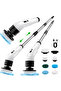 Electric Spin Scrubber Cordless - Power Scrubber for Shower Cleaning with 7 Replaceable Heads & Exte