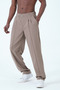 Oversized Long Wide Leg piped Mink Color Baggy Trousers - 5