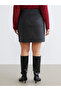 Vizyon New Season Plus Size Snakeskin Patterned Mini Skirt - 5