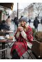 Plaid Red Double-Sided Thick Christmas Shawl - 3