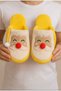 Christmas Fluffy House Slippers with Santa Claus Figure New Year's Special Design House Slippers Non-Slip Sole - 2
