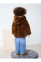 Brown Leopard Animal Print Faux Fur Zipper Jacket - 2
