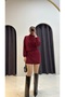 Draped Burgundy Dress - 3