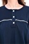 Women's Navy Blue Plus Size Cotton Button down Pajama Set - 7