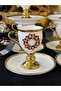 6 Personalized Special Design Christmas Concept Bronze Coffee Cup Set 90 ml - 8