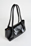 Women's Palace Black 3-Compartment Lined Snap Closure Faux Leather Handbag and Shoulder Bag - 4