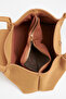 Women's Saray Camel 3-Compartment Lined Snap Closure Suede Handbag and Shoulder Bag - 6
