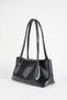 Women's Palace Black 3-Compartment Lined Snap Closure Faux Leather Handbag and Shoulder Bag - 2